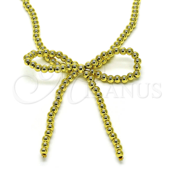 Gargantilla Elegante 04.341.0123.18 Oro Laminado, Diseño de Arco, Pulido, Tono Dorado (04 MM Thickness, 18 Inches Length)