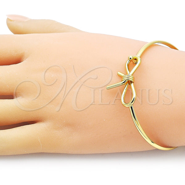 Aro Individual 07.341.0061.04 Oro Laminado, Diseño de Arco, Pulido, Tono Dorado (03 MM Thickness, Size 4 (2.25 Diameter))