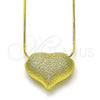 Collares con Dije 04.341.0124.18 Oro Laminado, Diseño de Corazón y Hueco, Mate, Tono Dorado (01 MM Thickness, 18 Inches Length)