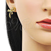 Arete Dormilona 02.341.0205 Oro Laminado, Diseño de Arco, Pulido, Tono Dorado