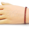 Pulsera Tennis 03.283.0355.2.07 Oro Laminado, Diseño de Cluster, con Granate Zirconia Cubica, Pulido, Tono Dorado (06 MM Thickness, 7 Inches Length)