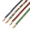 Pulsera Tennis 03.283.0355.2.07 Oro Laminado, Diseño de Cluster, con Granate Zirconia Cubica, Pulido, Tono Dorado (06 MM Thickness, 7 Inches Length)