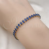 Pulsera Tennis 03.283.0355.4.07 Oro Laminado, Diseño de Cluster, con Zafiro Azul Zirconia Cubica, Pulido, Tono Dorado (06 MM Thickness, 7 Inches Length)