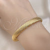 Aro Individual 07.170.0029 Oro Laminado, Diseño de Torcido, Pulido, Tono Dorado (08 MM Thickness, One size fits all)