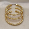 Aro Trio 07.170.0013.1 Oro Laminado, Diseño de Torcido, Pulido, Tono Dorado (05 MM Thickness, One size fits all)