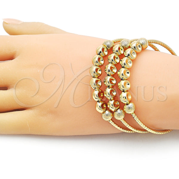 Aro Trio 07.170.0018.1 Oro Laminado, Diseño de Bola, Diamantado, Tono Dorado (03 MM Thickness, One size fits all)