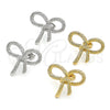 Arete Dormilona 02.341.0207 Oro Laminado, Diseño de Arco y Torcido, Diamantado, Tono Dorado