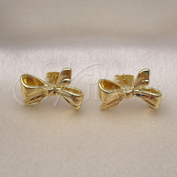 Arete Dormilona 02.341.0208 Oro Laminado, Diseño de Arco, Pulido, Tono Dorado