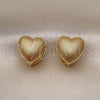 Argolla Huggie 02.418.0002.14 Oro Laminado, Diseño de Corazón, Diamantado, Tono Dorado
