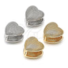 Argolla Huggie 02.418.0002.14 Oro Laminado, Diseño de Corazón, Diamantado, Tono Dorado