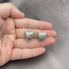 Argolla Huggie 02.418.0002.1.14 Rodio Laminado, Diseño de Corazón, Diamantado, Rodinado