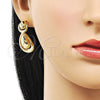 Arete Dormilona 02.418.0004 Oro Laminado, Diseño de Gota, Pulido, Tono Dorado