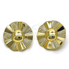 Arete Dormilona 02.385.0058 Oro Laminado, Diseño de Sol, Diamantado, Tono Dorado