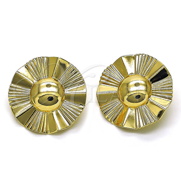 Arete Dormilona 02.385.0058 Oro Laminado, Diseño de Sol, Diamantado, Tono Dorado