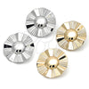 Arete Dormilona 02.385.0058 Oro Laminado, Diseño de Sol, Diamantado, Tono Dorado