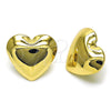 Arete Dormilona 02.213.0669 Oro Laminado, Diseño de Corazón y Hueco, Pulido, Tono Dorado