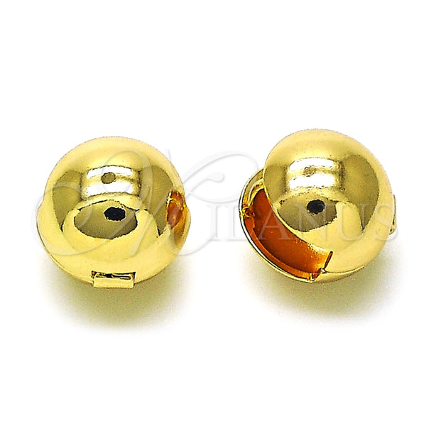 Argolla Huggie 02.163.0327.14 Oro Laminado, Diseño de Bola y Hueco, Pulido, Tono Dorado