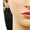 Arete Dormilona 02.163.0328 Oro Laminado, Diseño de Arco y Torcido, Pulido, Tono Dorado