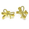 Arete Dormilona 02.163.0328 Oro Laminado, Diseño de Arco y Torcido, Pulido, Tono Dorado