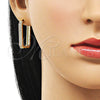 Argolla Huggie 02.283.0121.18 Oro Laminado, con Micro Pave Blanca, Pulido, Tono Dorado