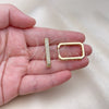 Argolla Huggie 02.283.0121.18 Oro Laminado, con Micro Pave Blanca, Pulido, Tono Dorado
