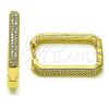 Argolla Huggie 02.283.0121.18 Oro Laminado, con Micro Pave Blanca, Pulido, Tono Dorado