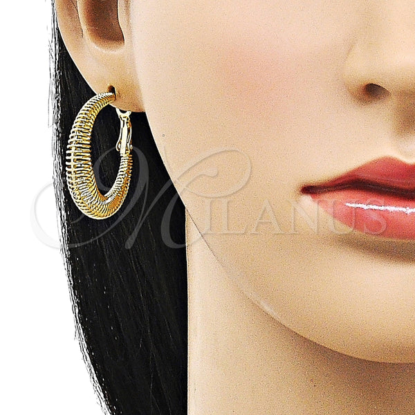 Argolla Mediana 02.213.0682.30 Oro Laminado, Diseño de Espiral, Pulido, Tono Dorado
