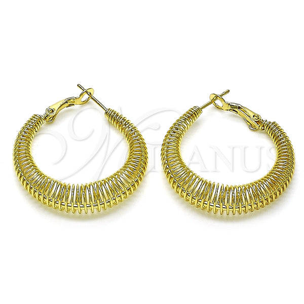Argolla Mediana 02.213.0682.30 Oro Laminado, Diseño de Espiral, Pulido, Tono Dorado