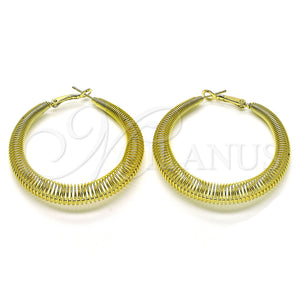 Argolla Mediana 02.213.0682.50 Oro Laminado, Diseño de Espiral, Pulido, Tono Dorado