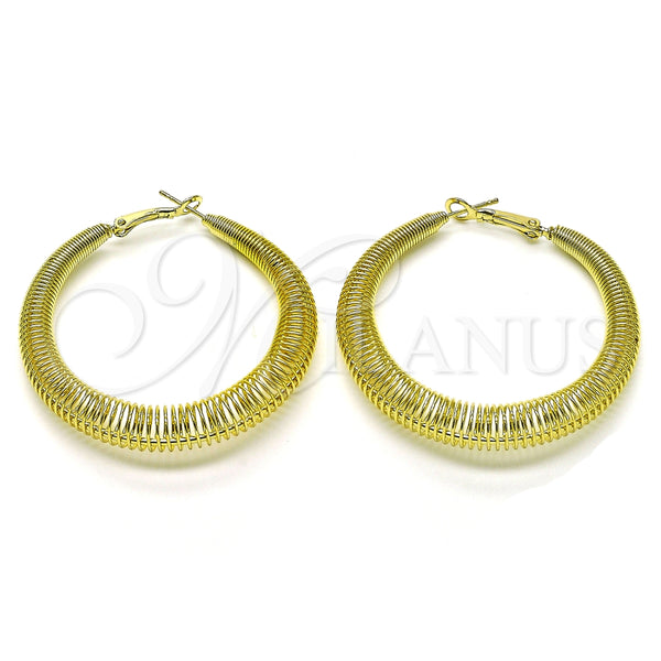 Argolla Mediana 02.213.0682.50 Oro Laminado, Diseño de Espiral, Pulido, Tono Dorado