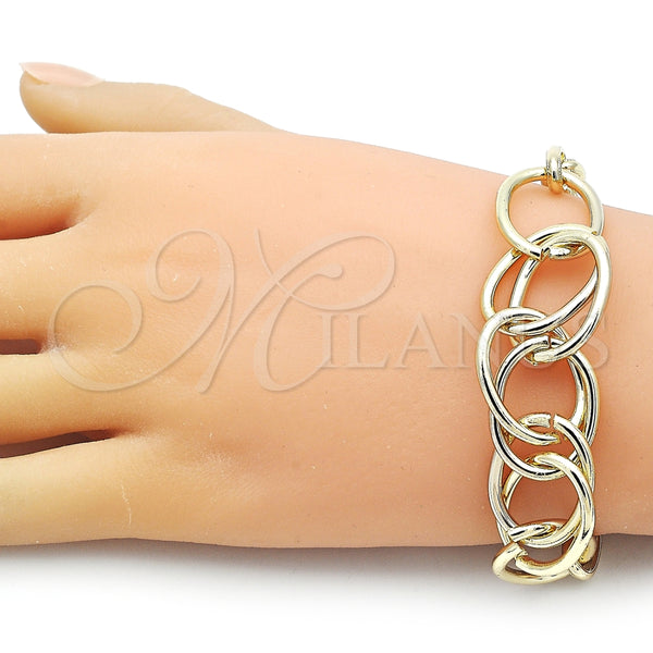 Pulsera Elegante 03.331.0299.08 Oro Laminado, Diseño de Rolo, Pulido, Tono Dorado (08 MM Thickness, 9 Inches Length)