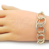 Pulsera Elegante 03.331.0299.08 Oro Laminado, Diseño de Rolo, Pulido, Tono Dorado (08 MM Thickness, 9 Inches Length)