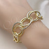 Pulsera Elegante 03.331.0299.08 Oro Laminado, Diseño de Rolo, Pulido, Tono Dorado (08 MM Thickness, 9 Inches Length)