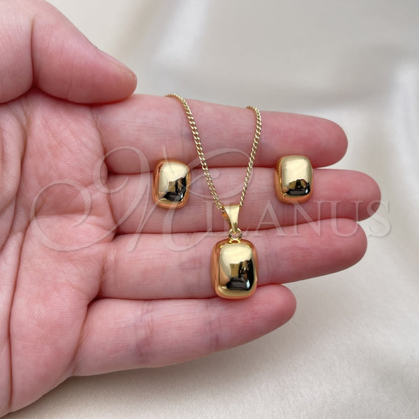 Juego de Arete y Dije de Adulto 10.342.0187 Oro Laminado, Pulido, Tono Dorado