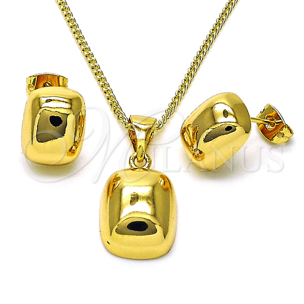 Juego de Arete y Dije de Adulto 10.342.0187 Oro Laminado, Pulido, Tono Dorado