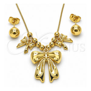 Collar y Dije 06.417.0008 Oro Laminado, Diseño de Arco y Bola, Pulido, Tono Dorado