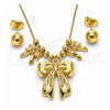 Collar y Dije 06.417.0008 Oro Laminado, Diseño de Arco y Bola, Pulido, Tono Dorado
