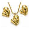 Collar y Dije 06.417.0011 Oro Laminado, Diseño de Corazón y Hueco, Pulido, Tono Dorado