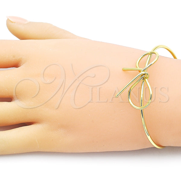 Aro Individual 07.417.0001 Oro Laminado, Diseño de Arco y Bola, Pulido, Tono Dorado (02 MM Thickness, One size fits all)