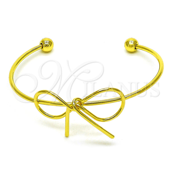 Aro Individual 07.417.0001 Oro Laminado, Diseño de Arco y Bola, Pulido, Tono Dorado (02 MM Thickness, One size fits all)