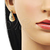 Arete Dormilona 02.170.0446 Oro Laminado, Diseño de Gota, Pulido, Tono Dorado