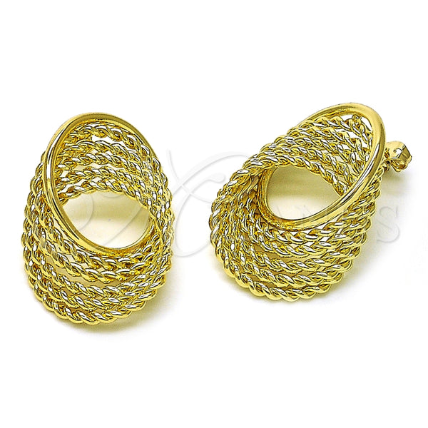 Arete Dormilona 02.213.0690 Oro Laminado, Diseño de Torcido, Pulido, Tono Dorado