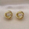 Arete Dormilona 02.213.0692 Oro Laminado, Diseño de Nudo, Pulido, Tono Dorado