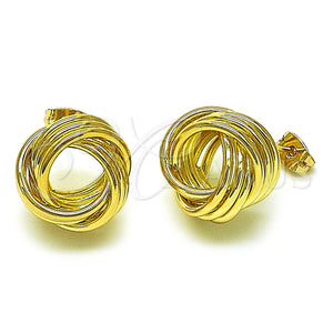 Arete Dormilona 02.213.0692 Oro Laminado, Diseño de Nudo, Pulido, Tono Dorado