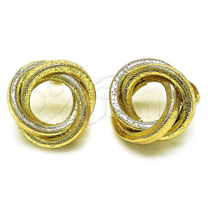 Arete Dormilona 02.213.0693 Oro Laminado, Diseño de Nudo y Hueco, Mate, Tono Dorado