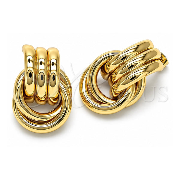 Arete Dormilona 02.170.0461 Oro Laminado, Diseño de Nudo y Torcido, Pulido, Tono Dorado