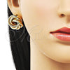 Arete Dormilona 02.170.0462 Oro Laminado, Diseño de Amor y Torcido, Pulido, Tono Dorado