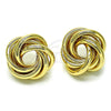 Arete Dormilona 02.170.0462 Oro Laminado, Diseño de Amor y Torcido, Pulido, Tono Dorado