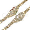 Pulsera Elegante 03.283.0410.1.07 Oro Laminado, Diseño de Guadalupe y Corazón, con Blanca Zirconia Cubica, Pulido, Tono Dorado (06 MM Thickness, 7 Inches Length)