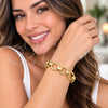 Pulsera Elegante 03.415.0007.07 Oro Laminado, Diseño de Torcido y Rolo, Pulido, Tono Dorado (Grosor 12 MM, 8 Pulgadas de Largo)